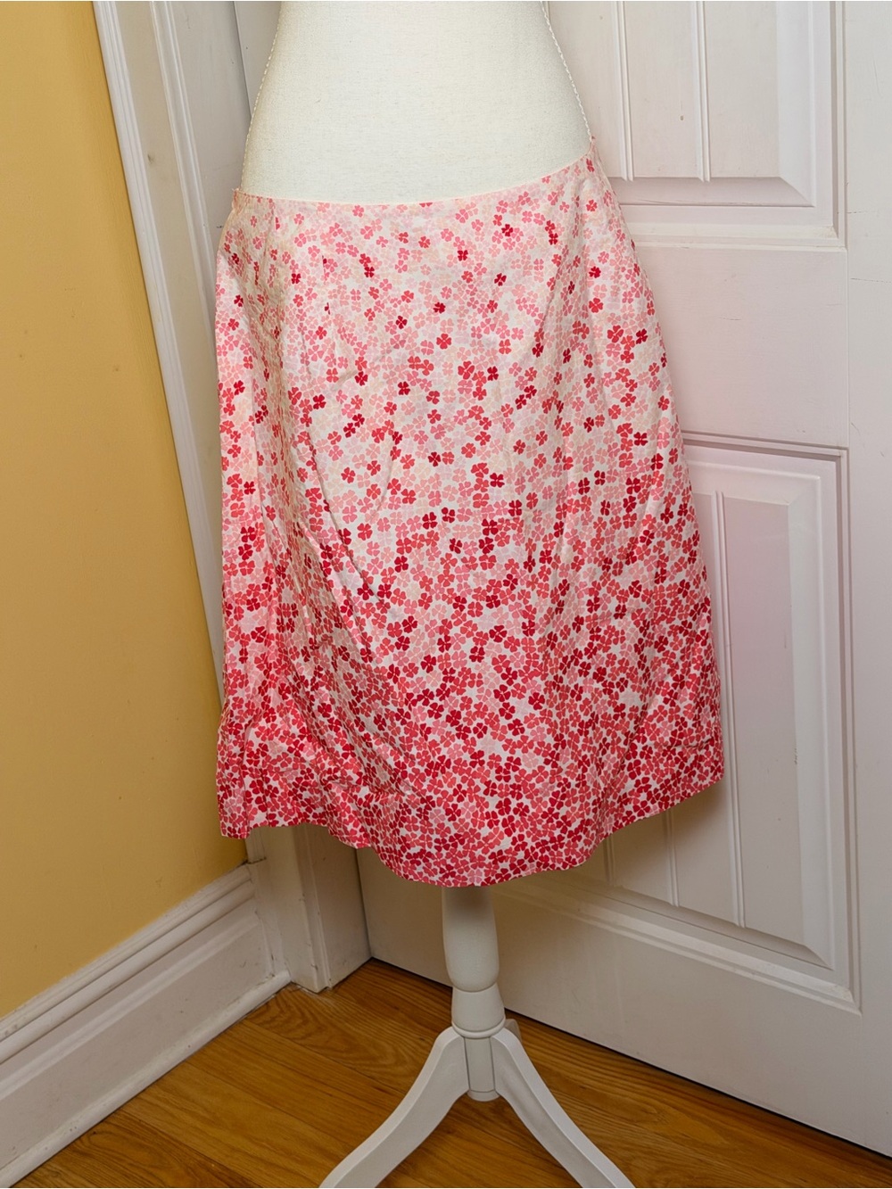 Talbots Pink Floral Ombre Midi Skirt